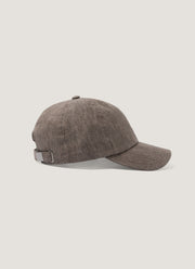 Men's Linen Cap in Dark Walnut
