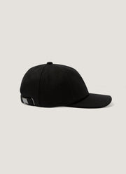 Men's Boiled Wool Cap in Black