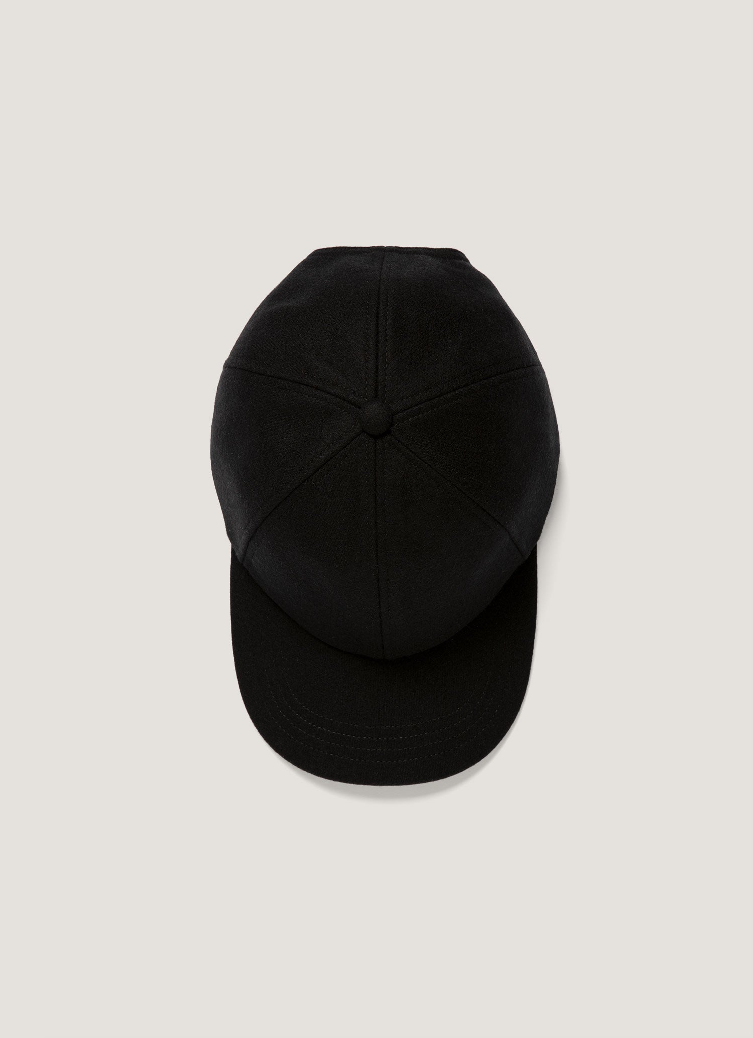 Men's Boiled Wool Cap in Black