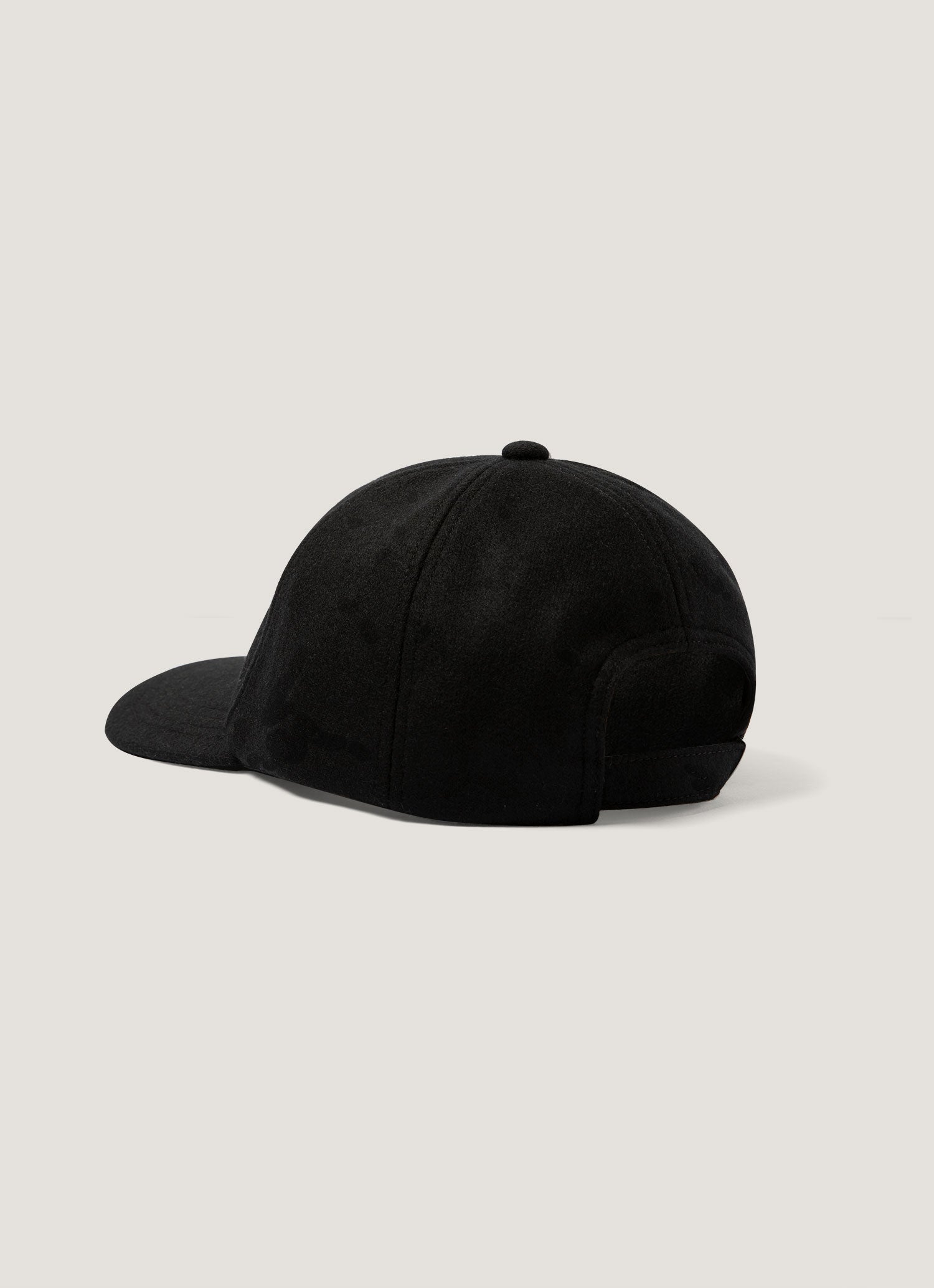 Men's Boiled Wool Cap in Black