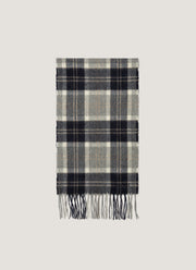 Men's Cashmere Scarf in Navy Check