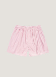 Men's Classic Boxer Short in White/Red Pinstripe