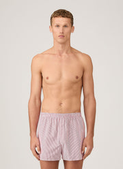 Men's Classic Boxer Short in White/Red Pinstripe