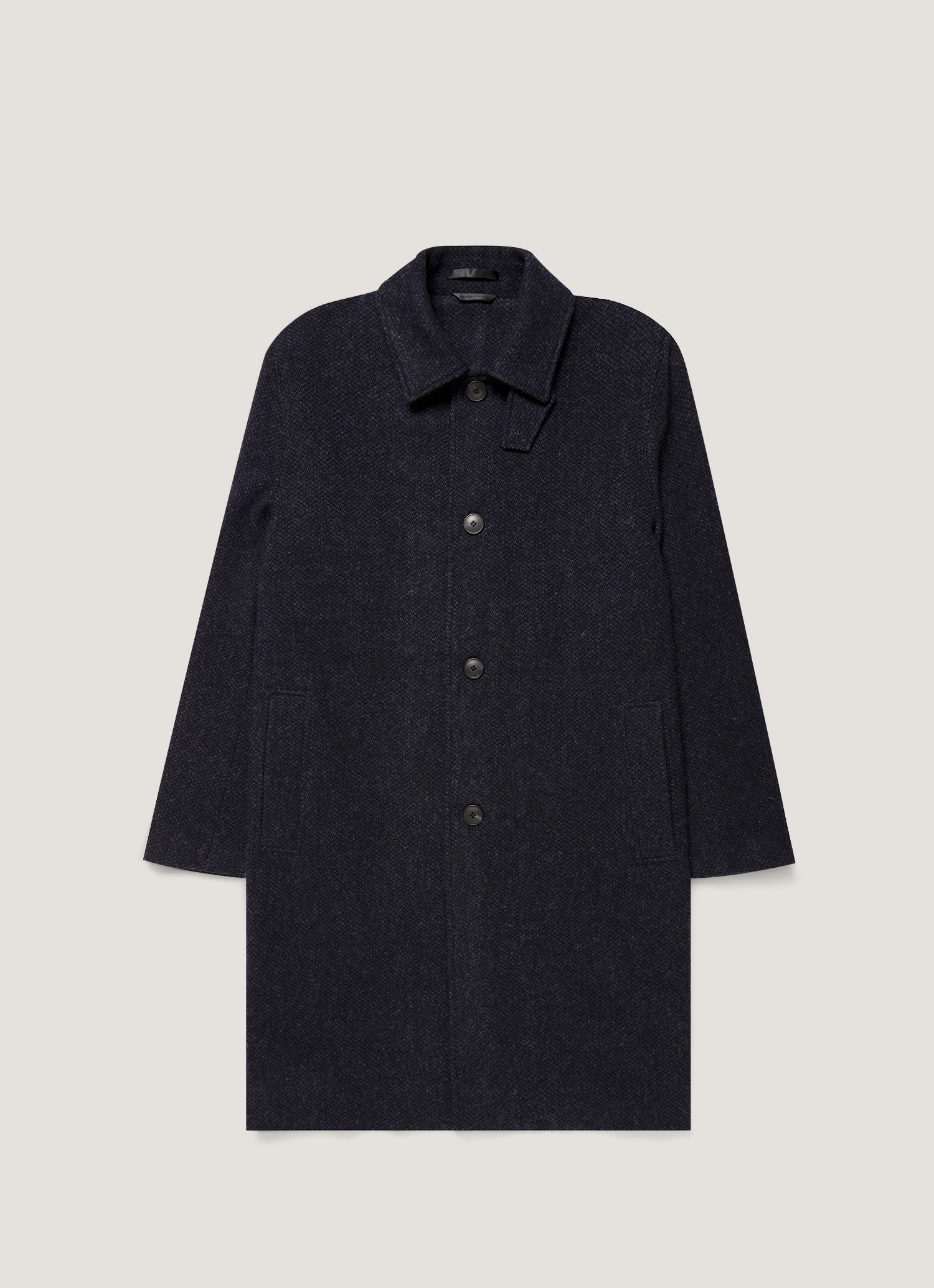 Men's Tweed Overcoat in Navy Tweed
