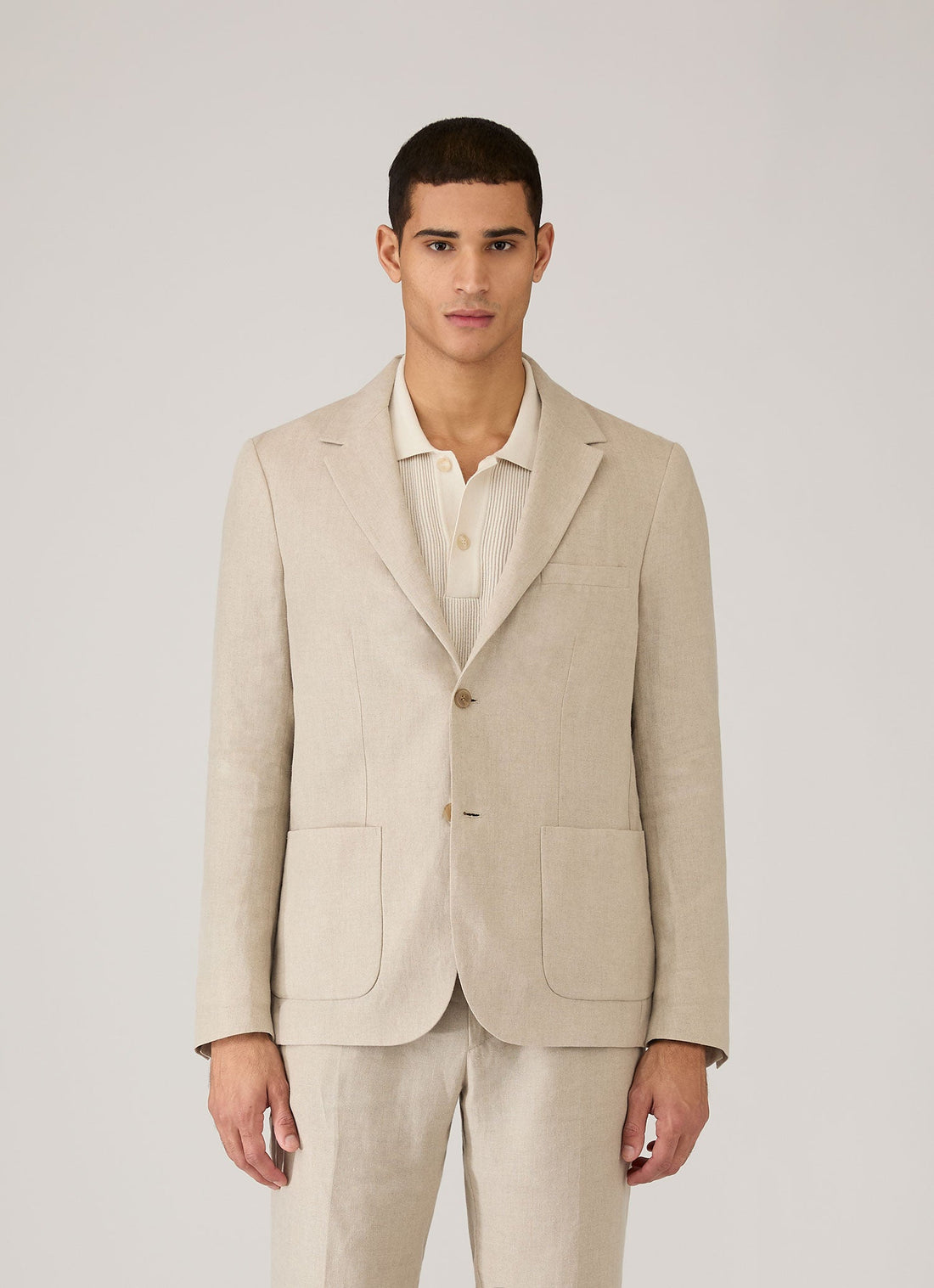 Men's Linen Blazer in Sand