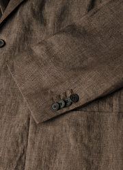 Men's Linen Two-Piece Suit in Dark Walnut