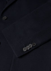Men's Textured Wool Two-Piece Suit in Navy
