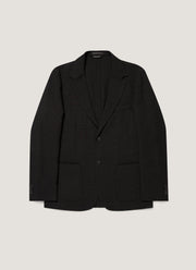 Men's Textured Wool Blazer in Dark Charcoal Melange