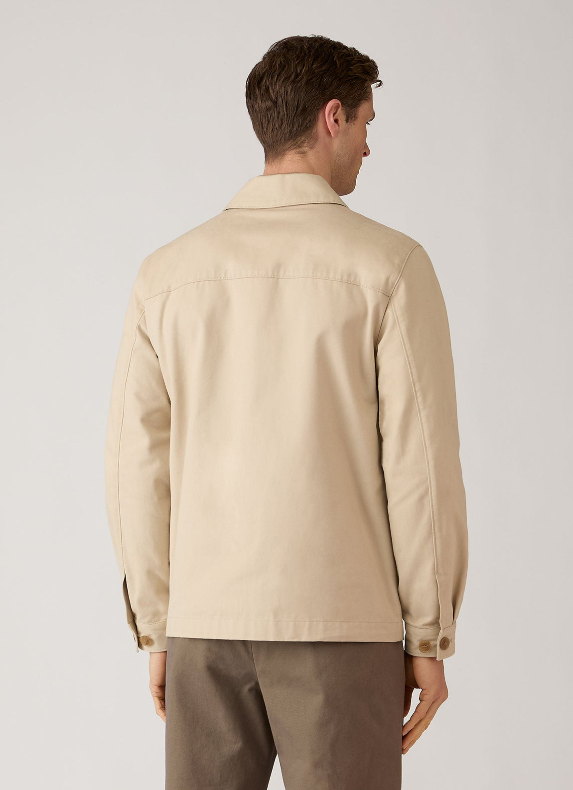 Men's Cotton Drill Chore Jacket in Light Stone