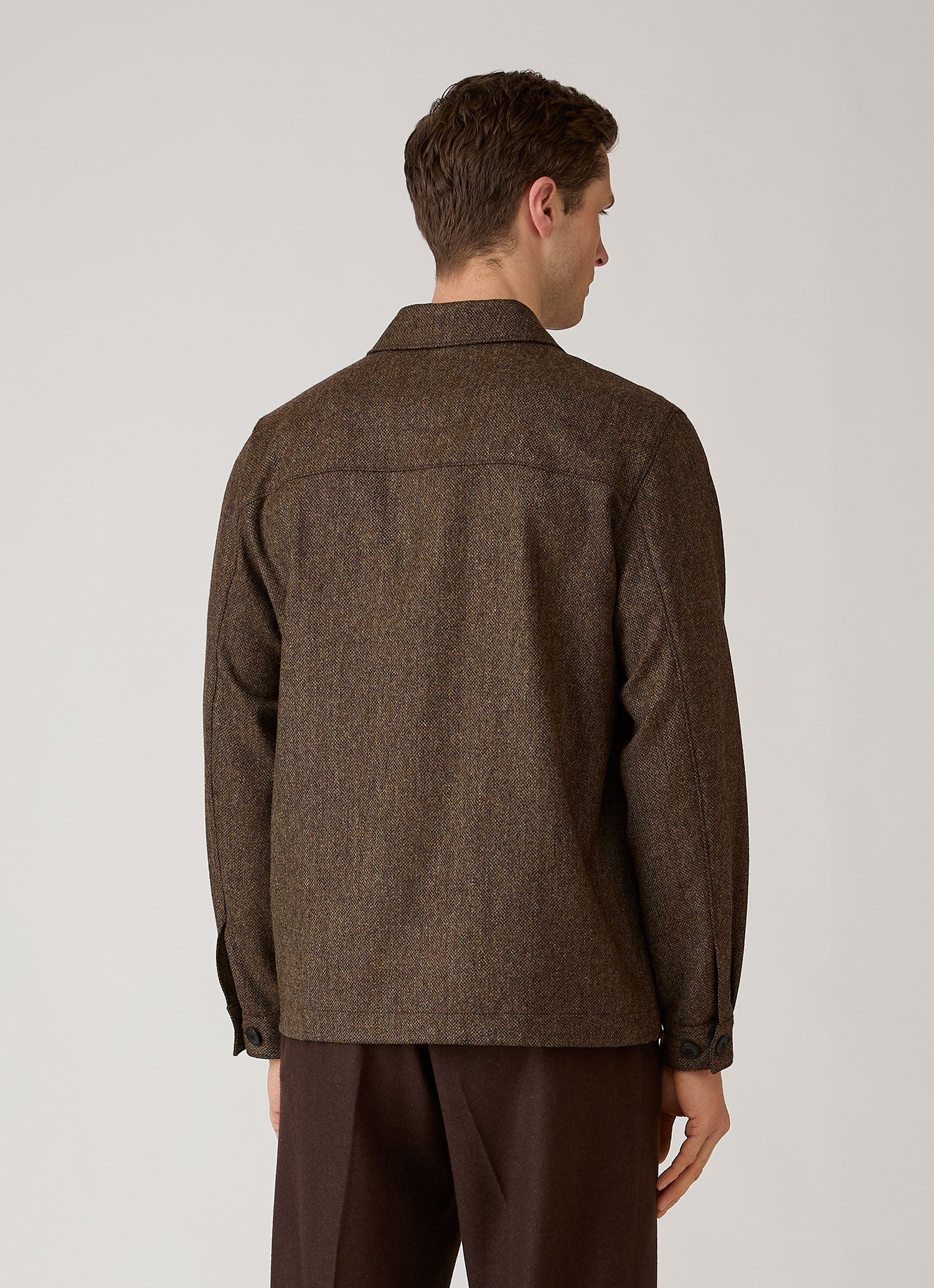 Men's Wool Twill Chore Jacket in Loden Green Melange