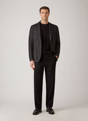 Men's Wool Silk Tweed Blazer in Anthracite