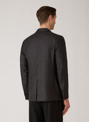 Men's Wool Silk Tweed Blazer in Anthracite