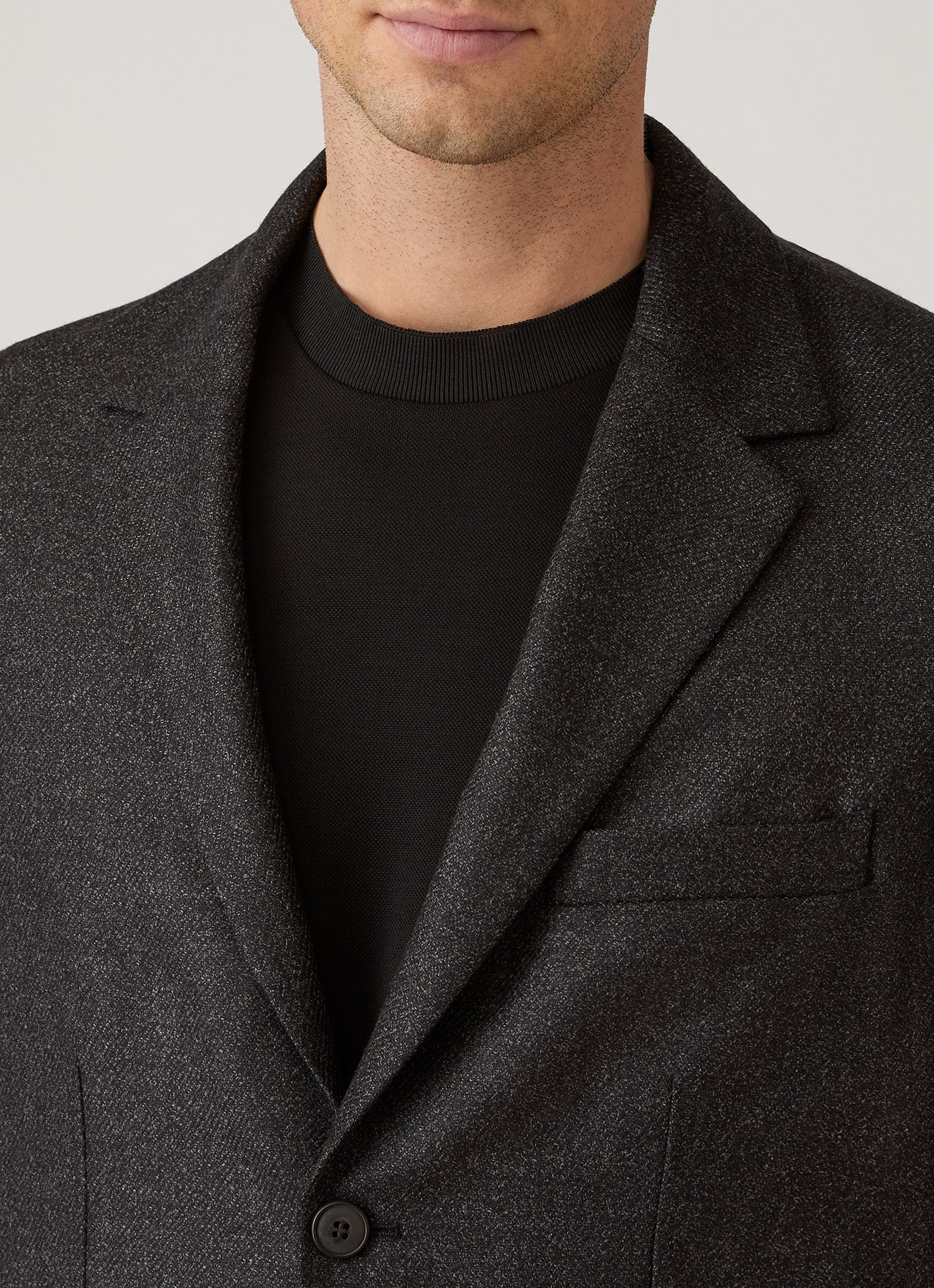 Men's Wool Silk Tweed Blazer in Anthracite