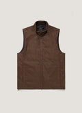 Men's Wool Cashmere Flannel Gilet in Light Brown Melange
