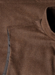 Men's Wool Cashmere Flannel Gilet in Light Brown Melange