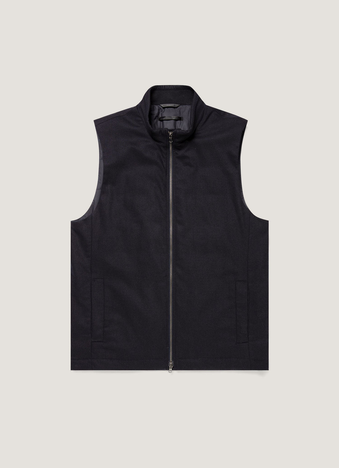 Men's Wool Cashmere Flannel Gilet in Navy