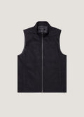 Men's Wool Cashmere Flannel Gilet in Navy