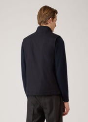 Men's Wool Cashmere Flannel Gilet in Navy