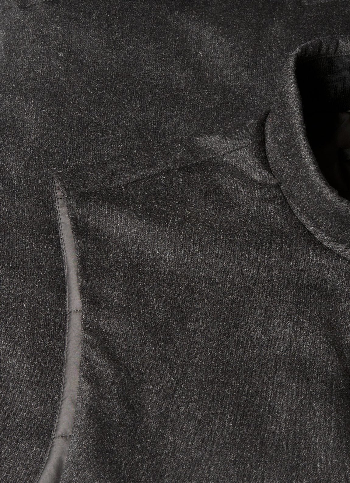 Men's Wool Cashmere Flannel Gilet in Charcoal Melange