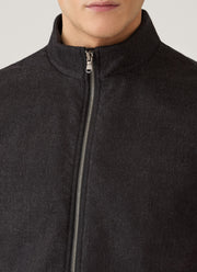 Men's Wool Cashmere Flannel Gilet in Charcoal Melange