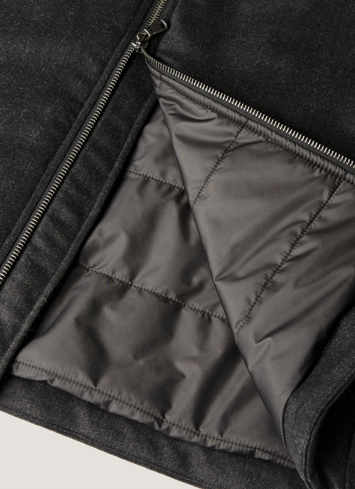 Men's Wool Cashmere Flannel Gilet in Charcoal Melange