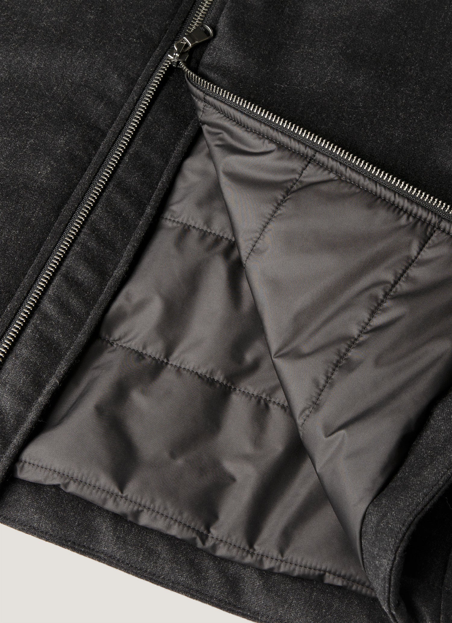 Men's Wool Cashmere Flannel Gilet in Charcoal Melange