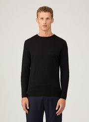 Men's Extra-Fine Merino Jumper in Black
