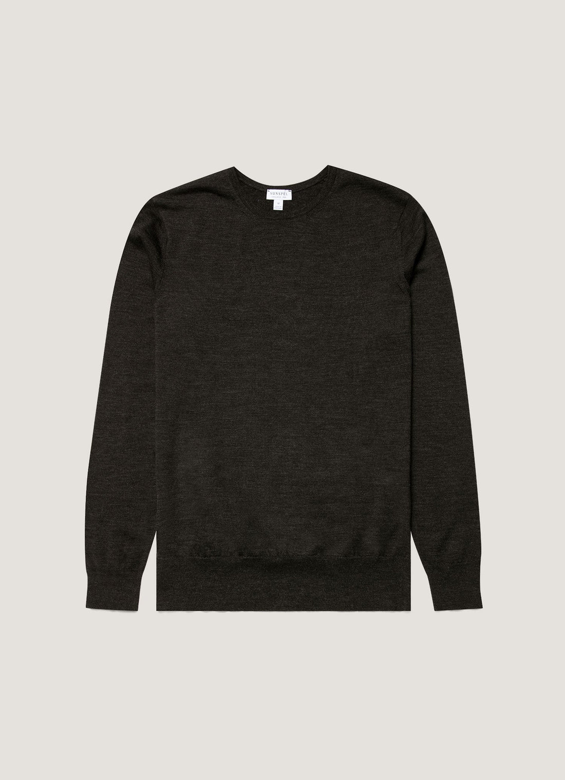 Men's Extra-Fine Merino Jumper in Charcoal Melange