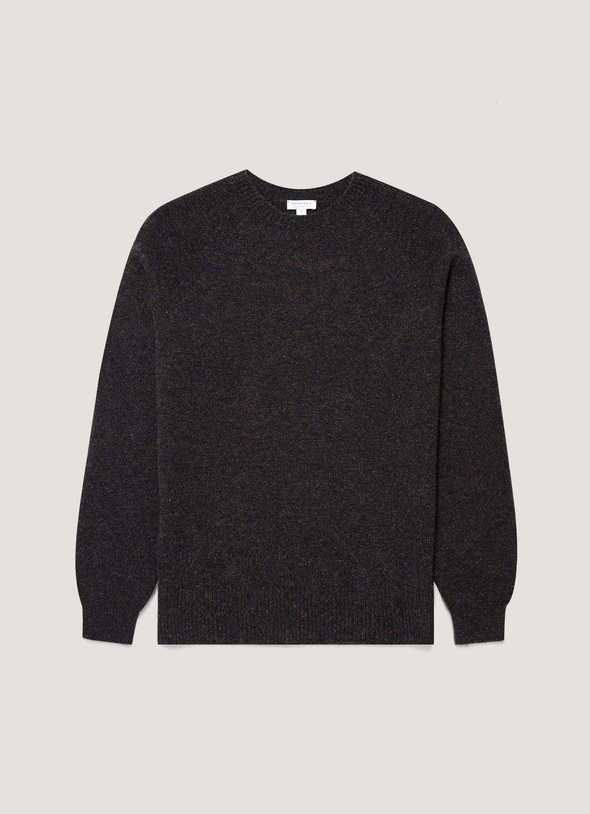 Men's Lambswool Crew Neck Jumper in Midnight Navy Twist