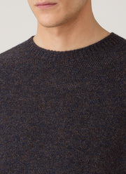 Men's Lambswool Crew Neck Jumper in Midnight Navy Twist