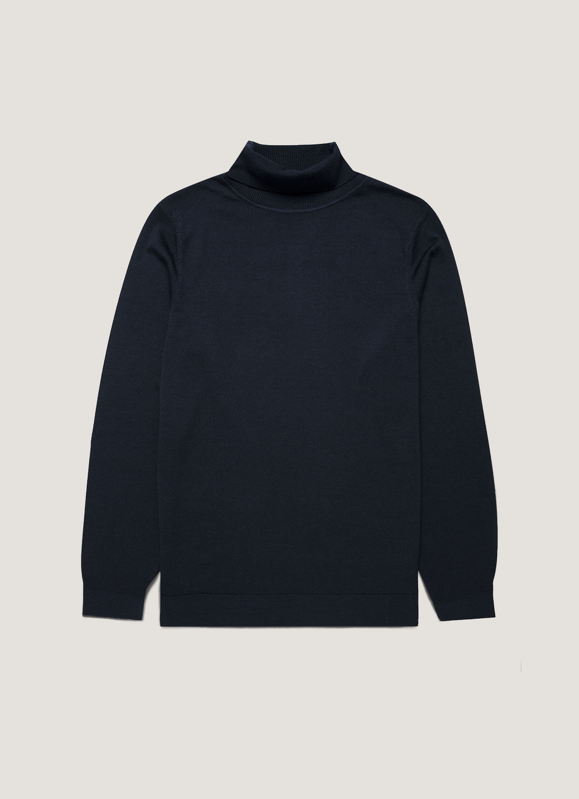 Men's Extra-Fine Merino Roll Neck Jumper in Navy