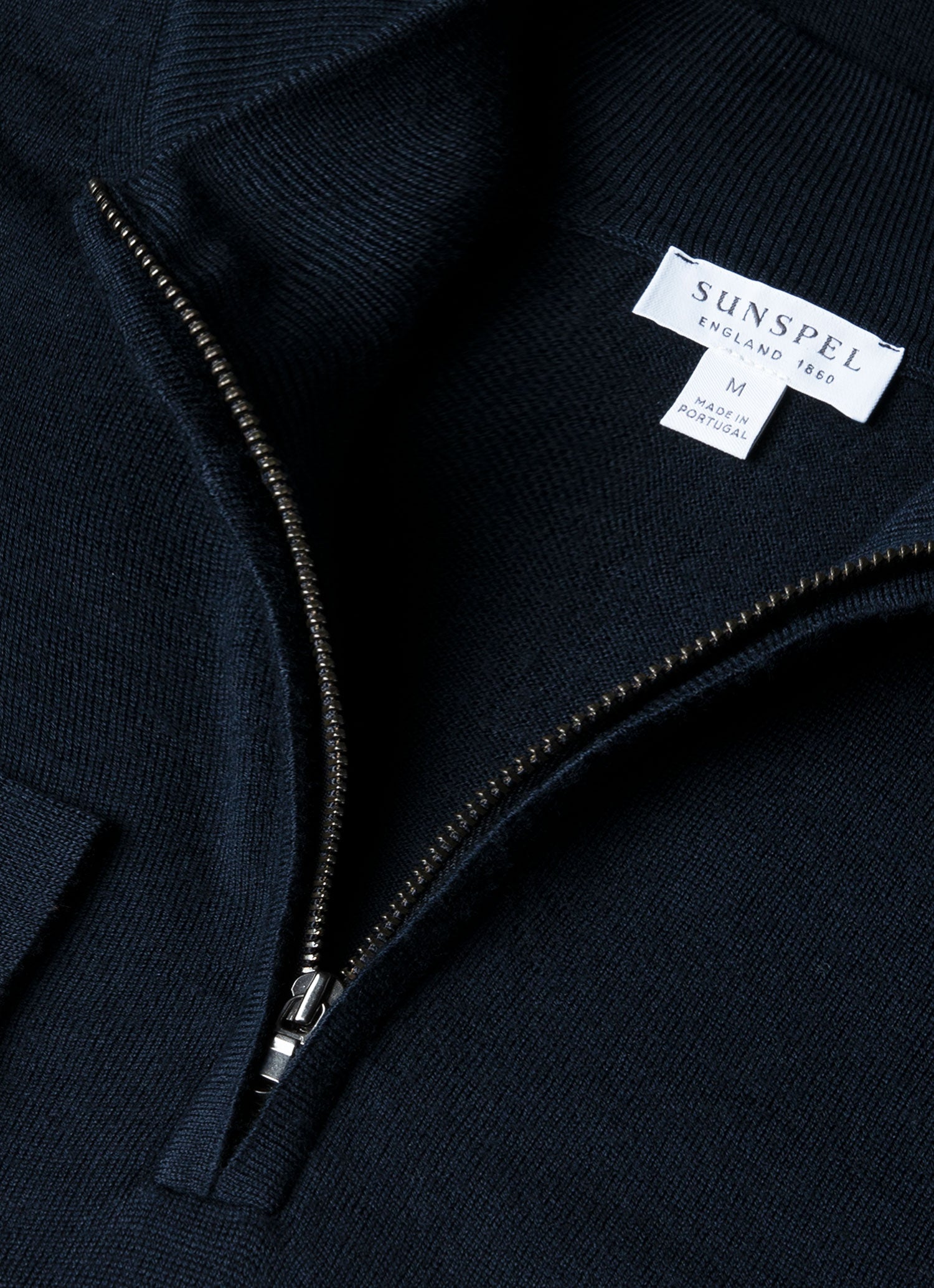 Men's Extra-Fine Merino Half Zip Jumper in Navy