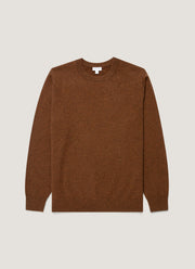 Men's Cashmere Crew Neck Jumper in Chestnut Melange