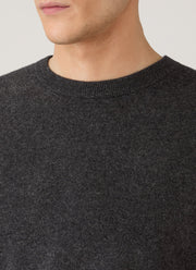 Men's Cashmere Crew Neck Jumper in Charcoal Melange