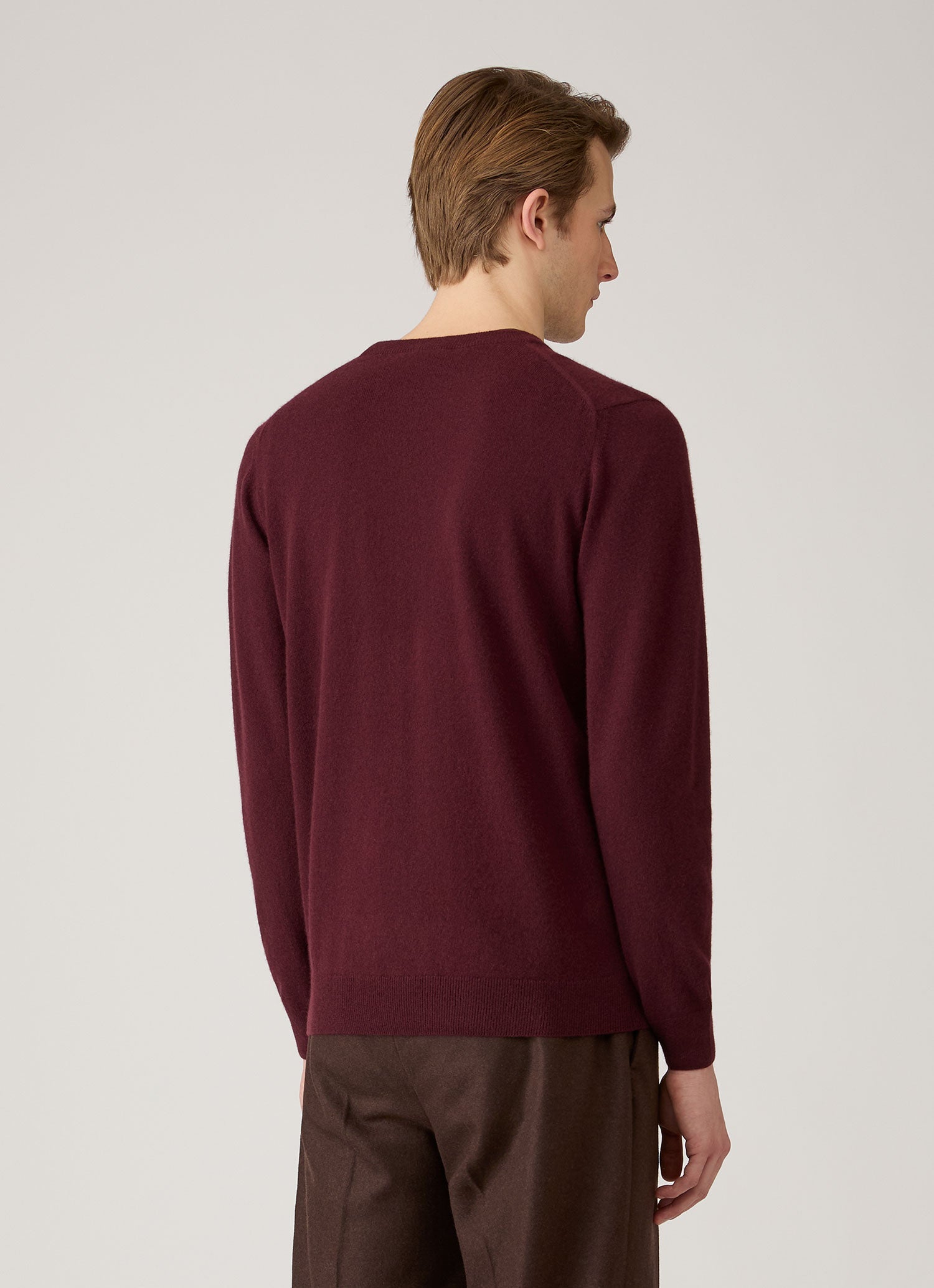 Men's Cashmere Crew Neck Jumper in Bakelite