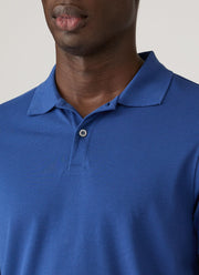 Men's Piqué Polo Shirt in Clear Night