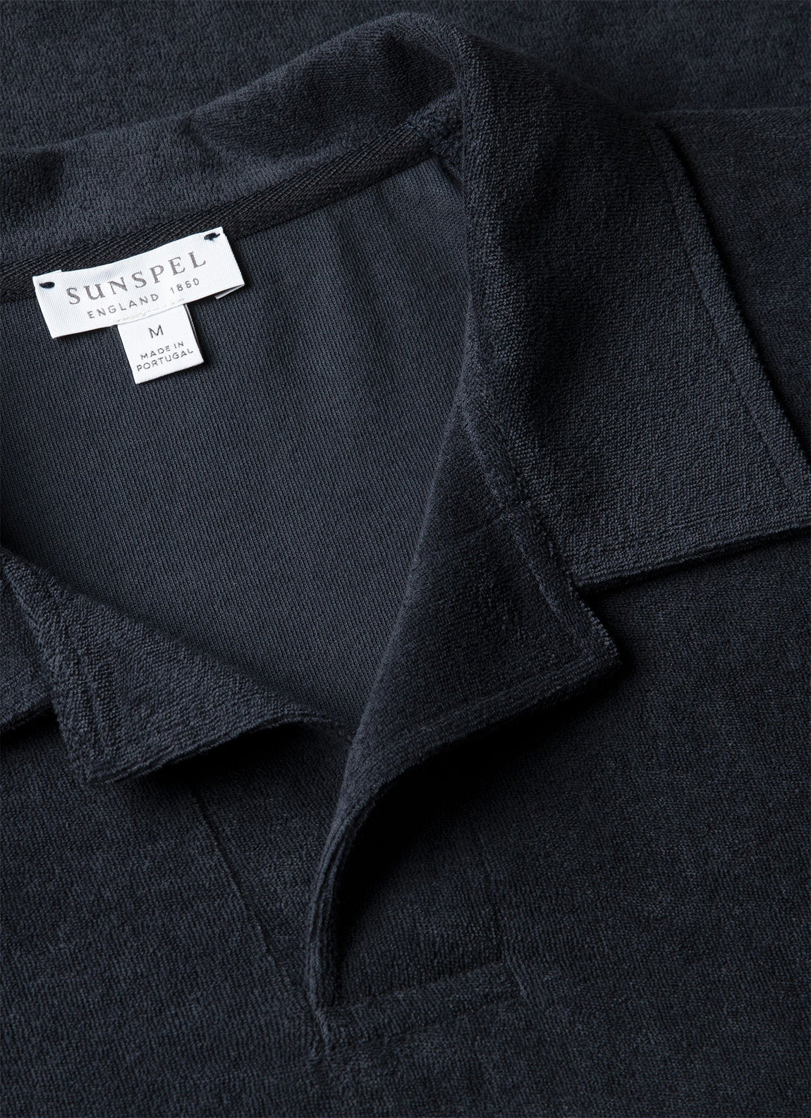 Men's Towelling Polo Shirt in Navy