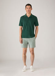 Men's Towelling Polo Shirt in Forest