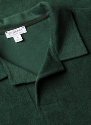 Men's Towelling Polo Shirt in Forest
