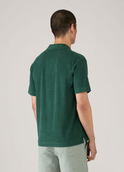 Men's Towelling Polo Shirt in Forest
