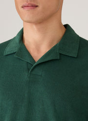 Men's Towelling Polo Shirt in Forest
