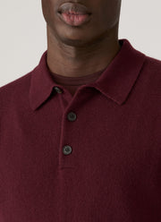 Men's Cashmere Knitted Polo Shirt in Bakelite