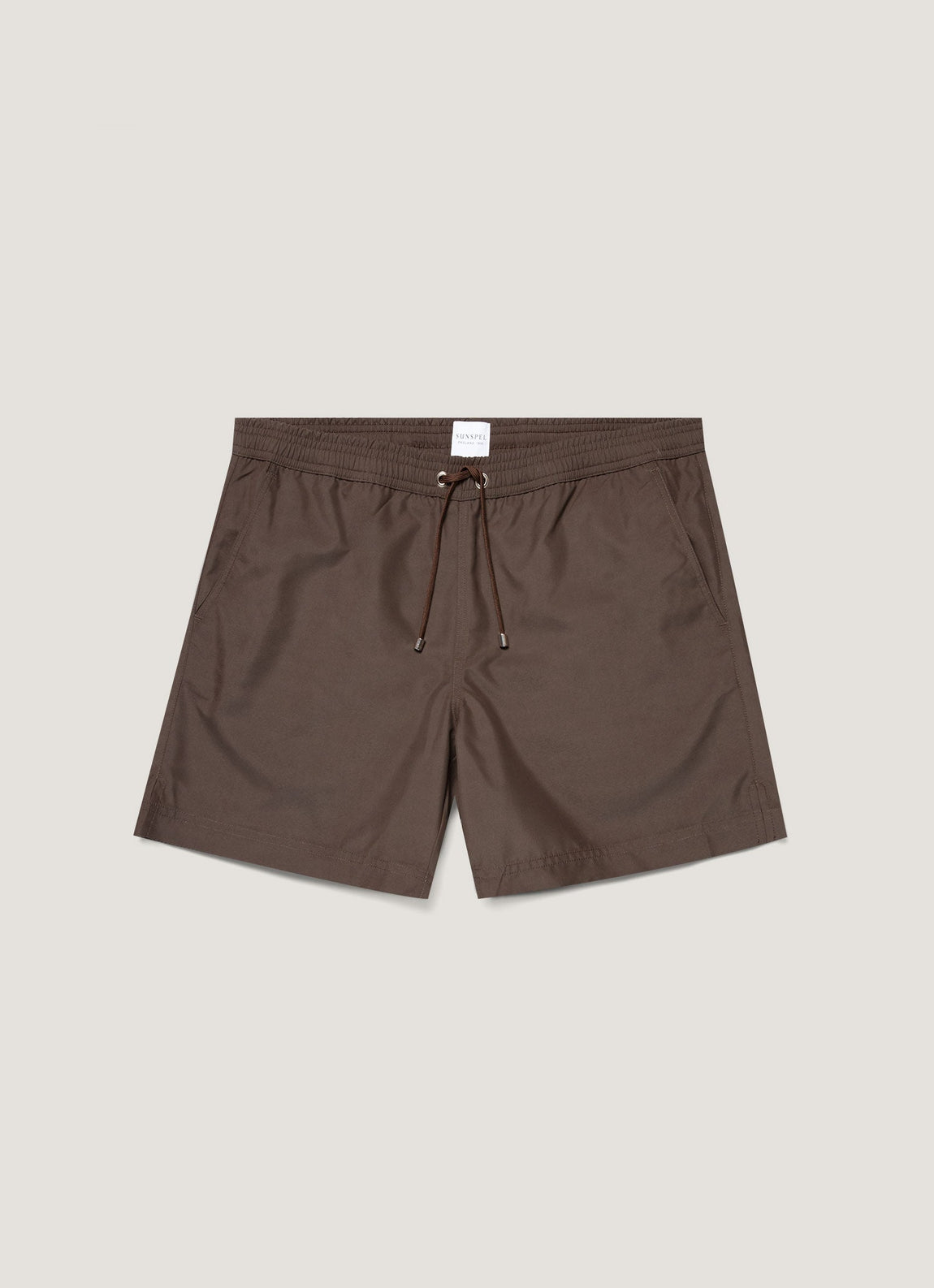 Men's Drawstring Swim Shorts in Dark Walnut