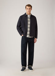 Men's Button Down Flannel Shirt in Ecru Melton Check