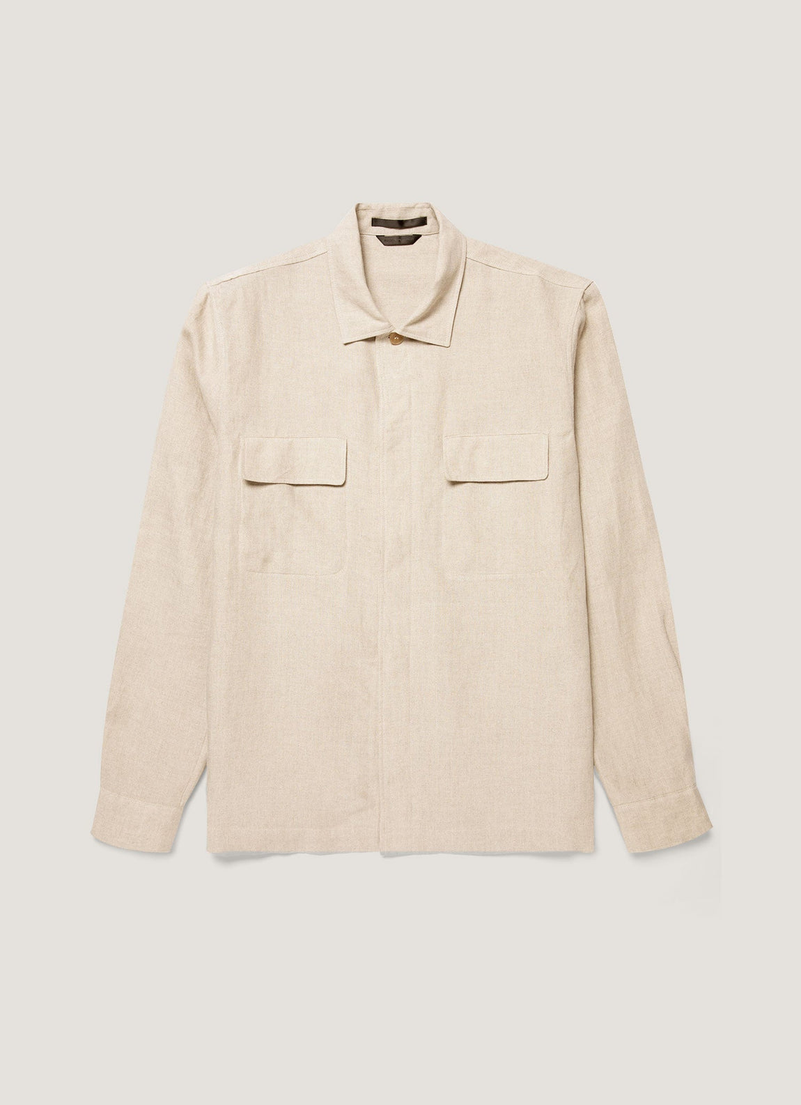Men's Linen Overshirt in Sand