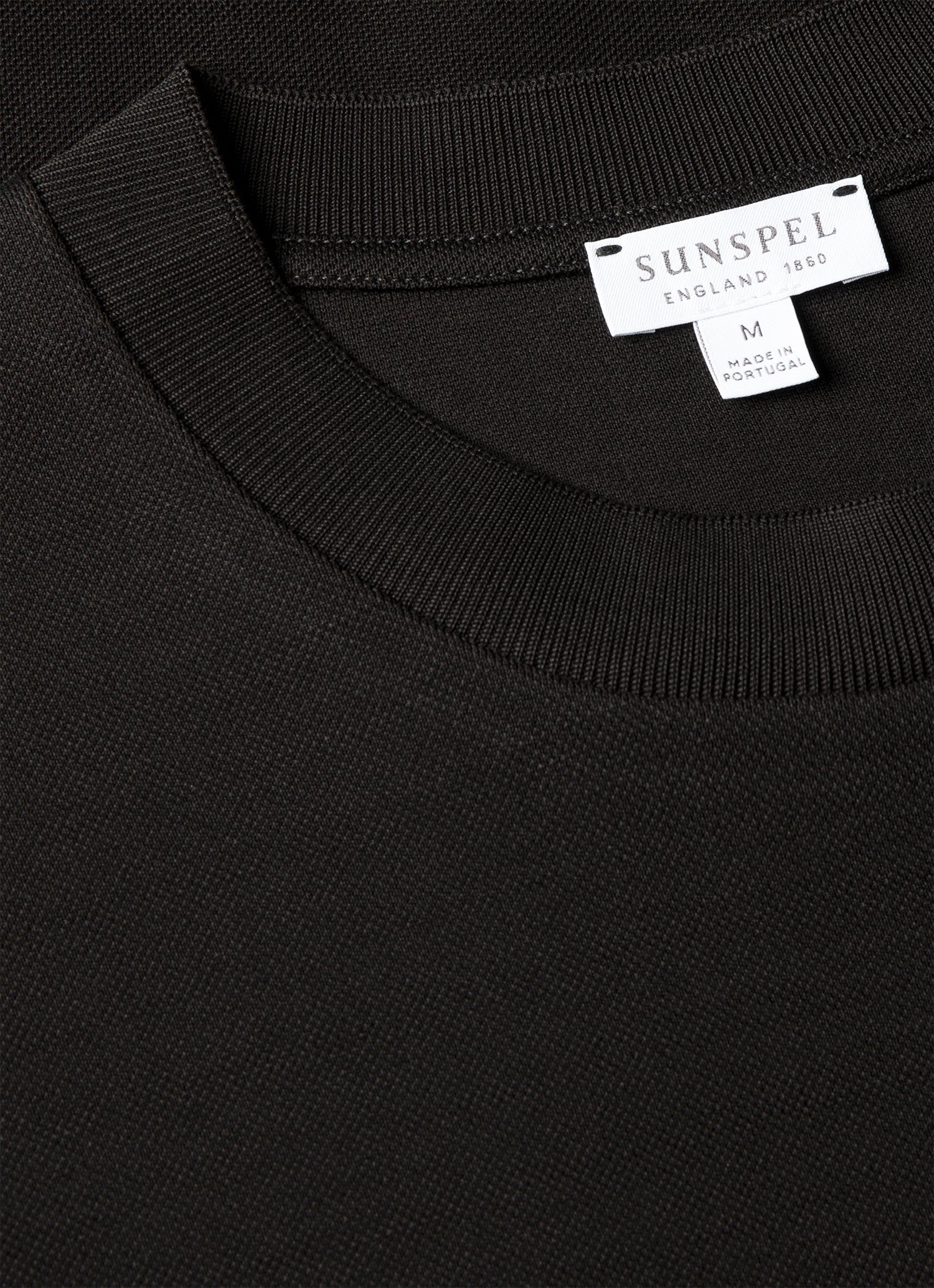 Men's Cotton Piqué T-shirt in Black