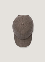 Men's Linen Cap in Dark Walnut
