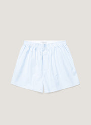 Men's Classic Boxer Short in White/Light Blue