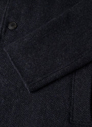 Men's Tweed Overcoat in Navy Tweed