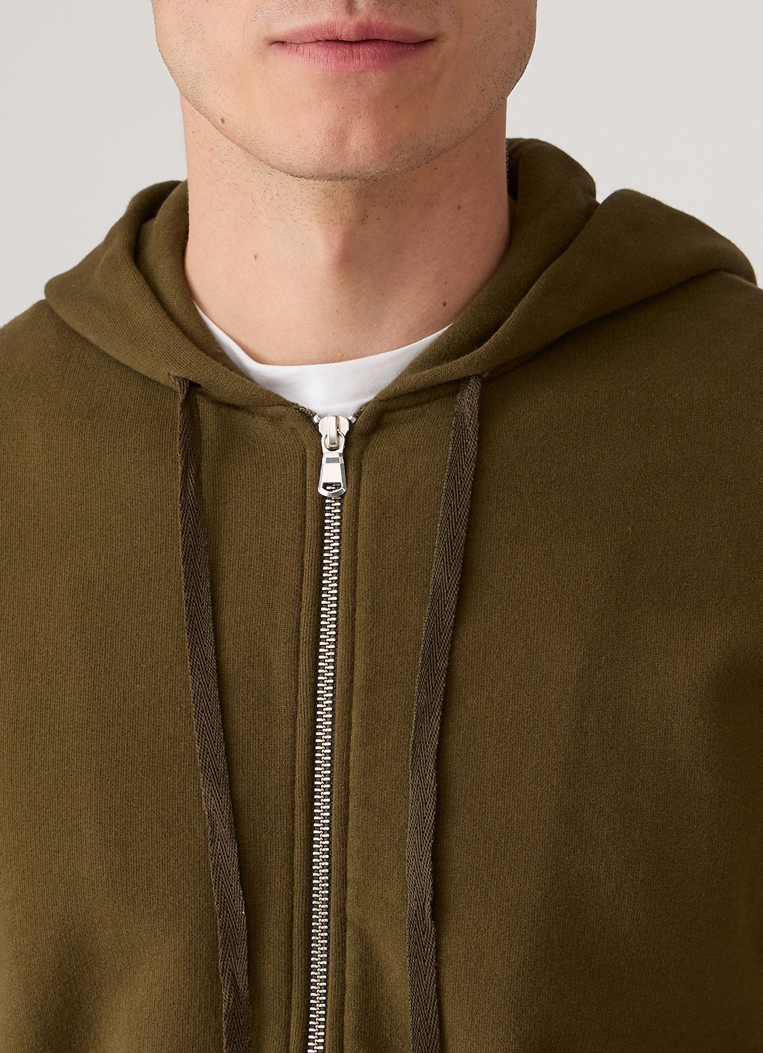 Men's Loopback Zip Hoodie in Loden Green